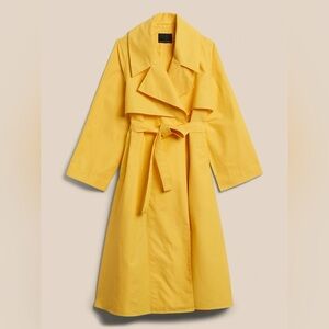 Banana Republic Yellow Cotton Blend Trench‎ Coat Petite XS New With Tags 835721